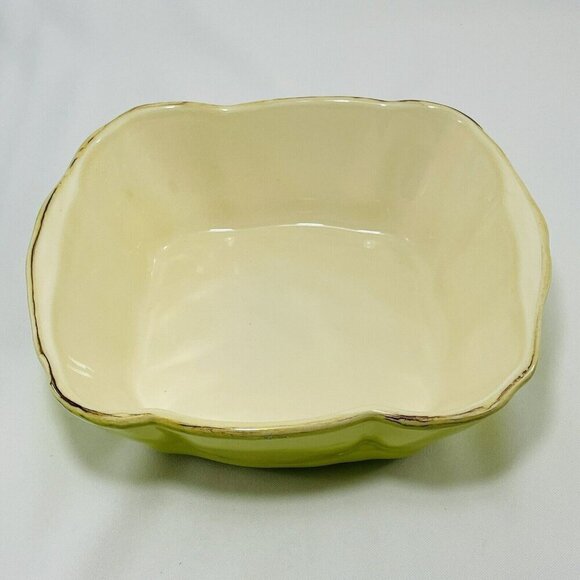 Casserole Pan Dish Bowl Serving Baking Mixing Tray 10” Italy Green Scallop Large - Picture 1 of 12